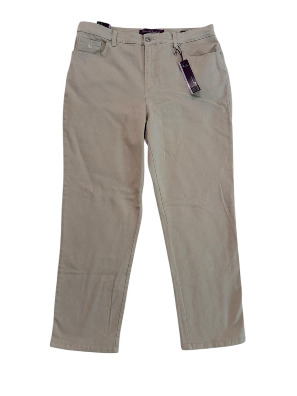 Gloria Vanderbilt Khaki Amanda Ultra Stretch Original Slimming Jean Size 16 NWT
